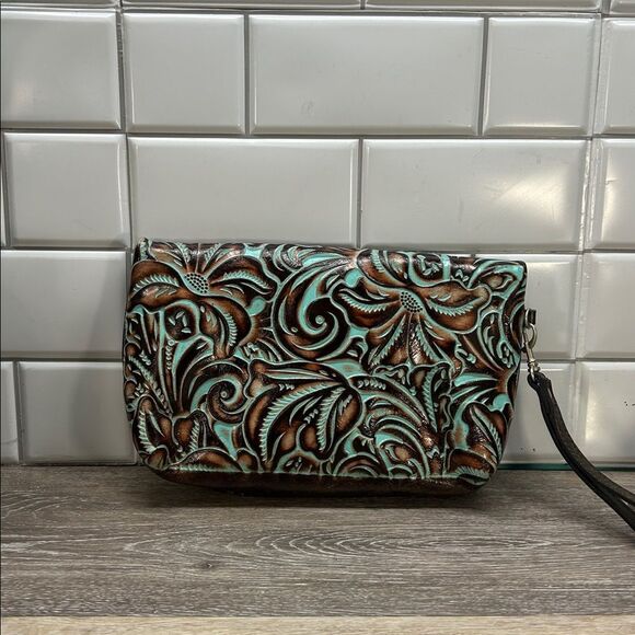 Patricia Nash Embossed Leather Wristlet Clutch - Picture 2 of 7